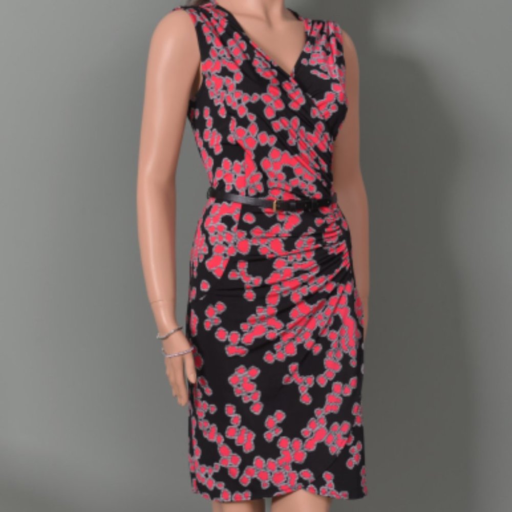 Black & Pink Wrap Dress Size S